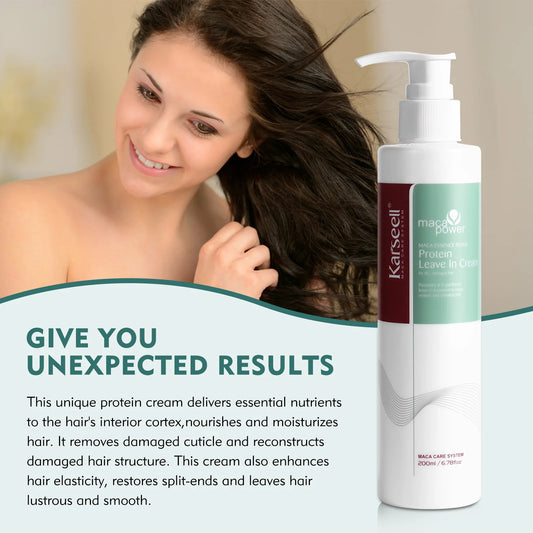 Karseell Leave In Conditioner Repair Protein Cream Hair Treatment Natural Essences Organic Protein Cream for Dry Damaged Hair