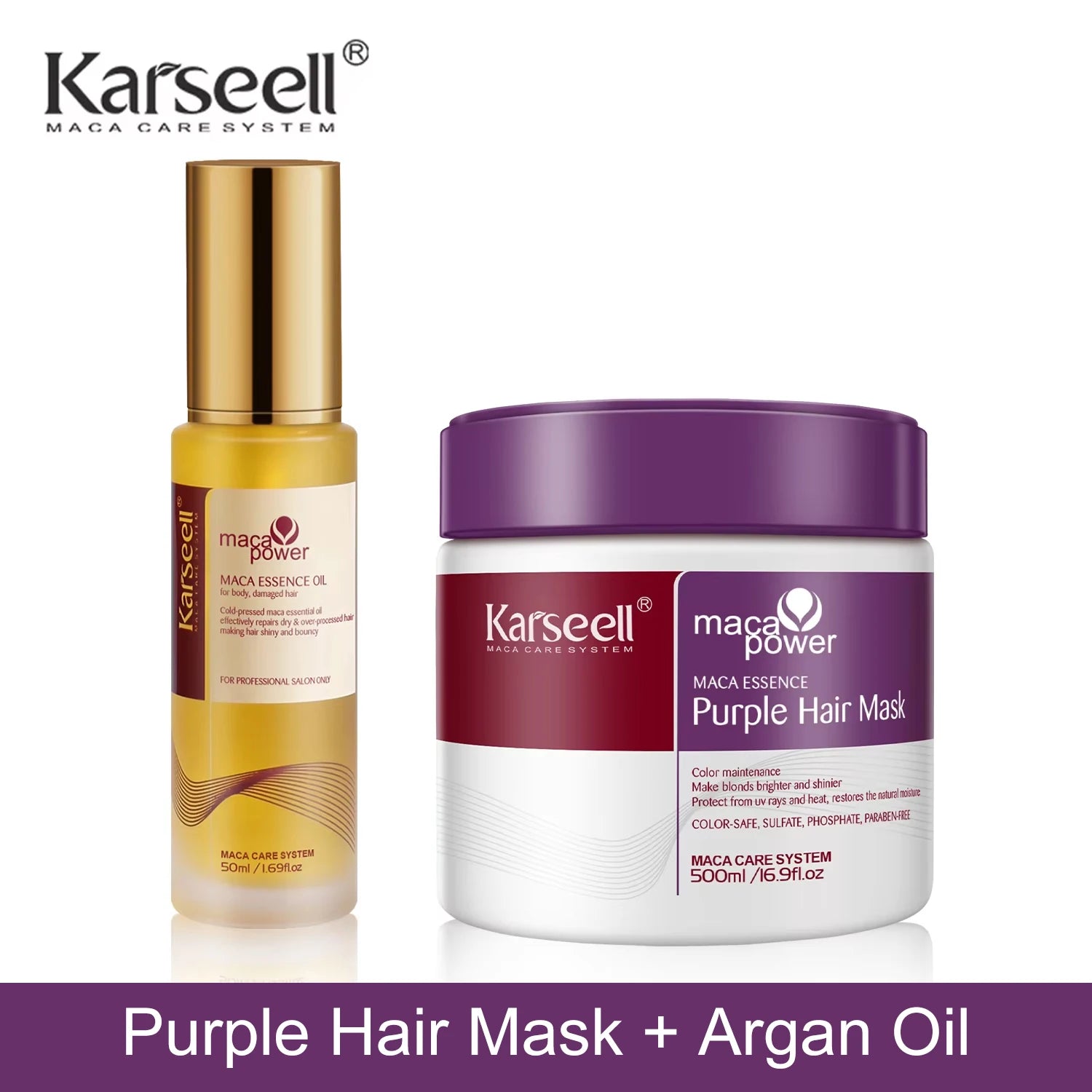 Karseell Purple Hair Mask + Purple Shampoo Set