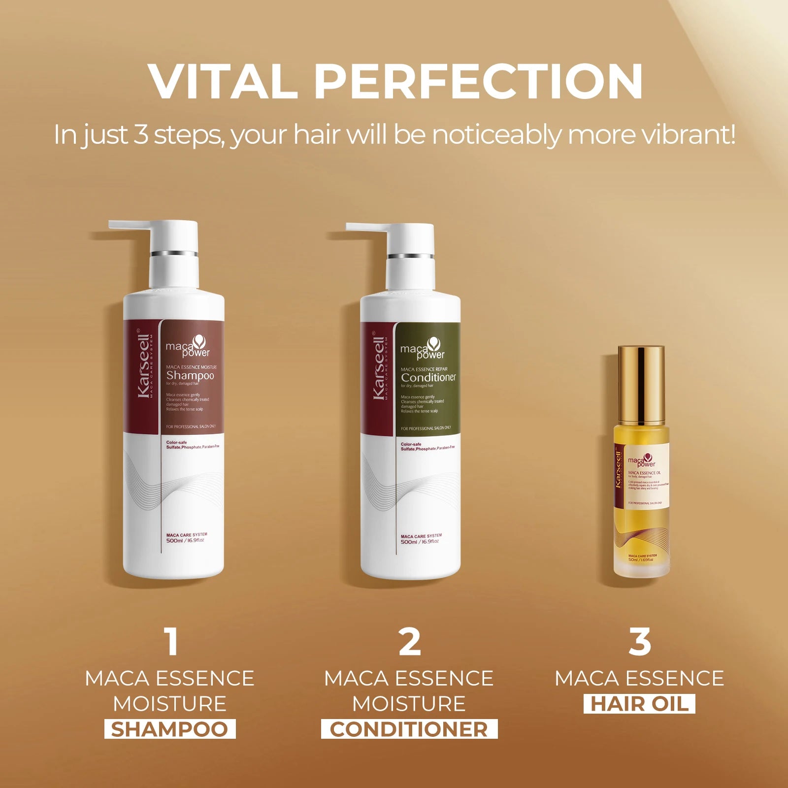 Karseell Hair Oil+Shampoo And Conditioner Hair Repair Set